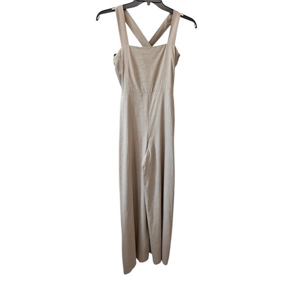 THEORY Tan Sleeveless Crossback Sleek Crunch One-Piece Jumpsuit 00 FALL VIBES - Picture 6 of 10